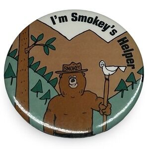 USFS Vintage Smokey the Bear Pinback 3" USDA Forest Service US Forest‎ Service